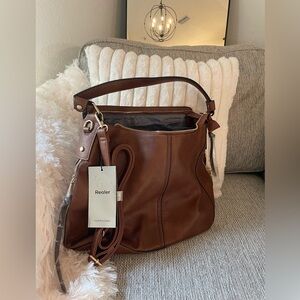 Brown over size purse